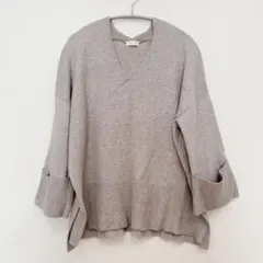 グレー Vネック ニット ショート丈 レイヤード アース レディース M L