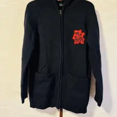 【PEACE NOW】フード付き ニット 黒