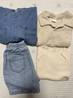 韓国子供服 4点セット トップス パンツ Sサイズ