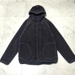 ジムフレックス ボア フード ジャケット チャコールグレー XL くるみボタン