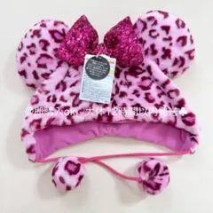 ミニー ヒョウ柄 ファンキャップ ディズニー 被り物 ピンク 平成