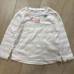 キッズハウス 長袖カットソー 110cm ピンク　ボーダー　記名あり