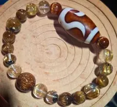 一点物・幻級 極上玉髄 如意天珠 × 最上級ルチルクォーツ 金運特化ブレスレット