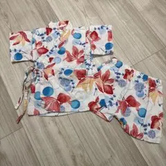 【未使用】金魚柄 甚平 80cm 綿100%