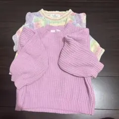 H&M キッズ ニット 2枚セット パステルカラー