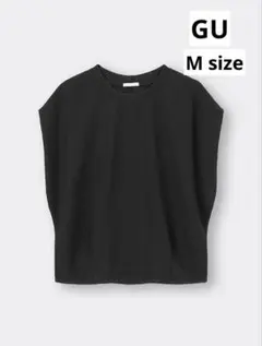 GU ループヤーンウエストタックT (ノースリーブ)ブラック　M size