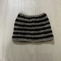 ストライプ 猫耳ニット帽