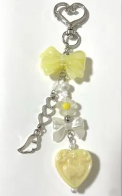 ビーズキーホルダー ハンドメイド コレクトブック イエロー 推し活 韓国 y2k