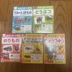 知育ものしりカードのりもの、カブトムシ、うみのいきもの等5種類セット　ダイソーのサムネイル