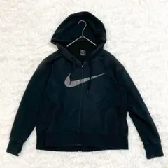 Nike ナイキ パーカー フルジップ M 黒 ロゴ フード DRI-FIT