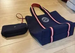 Kitamura トートバッグ ポーチ付き ネイビーのサムネイル