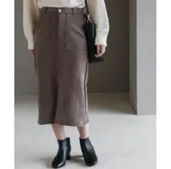 【美品】RAY CASSINスウェードポンチナロースカート スエード調