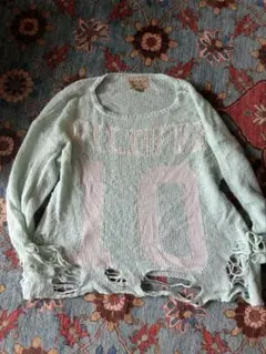 WILDFOX ダメージニット　ミント色のサムネイル