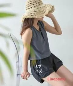 Ciaopanic　チャコール色 オールインワン水着 Lサイズ