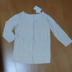 マタニティS 授乳服 白ドットカットソー ロンT 七分丈 産後服 マタニティ服