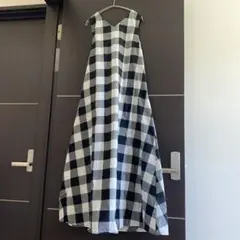 UNITED ARROWS ノースリーブ ギンガムチェック柄 ロングワンピース