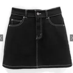 GRL ブラックデニムタイトミニスカート S