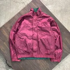 7AS3 リバーシブル　ナイロンジャケット　えんじ×緑　M 古着usedのサムネイル