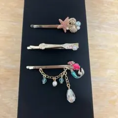 【未使用】ディズニー アリエル ヘアピン3点セット