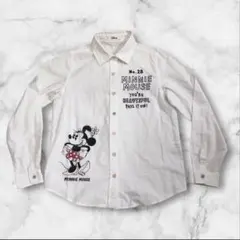 【希少】ディズニー　ミニーシャツ　ホワイト　ボタン色違い　カジュアル　キャラクタのサムネイル