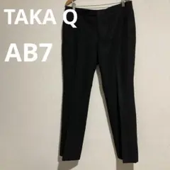 ★ タカキュー メンズスラックス ブラック ストライプ AB7