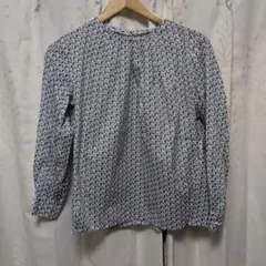 リバティタナローン　ヴェロドローム柄　長袖ブラウス・M・PASSIONE