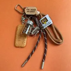 じゃらじゃらキーホルダー バッグチャーム パラコード コーヒー ビスケット 茶系