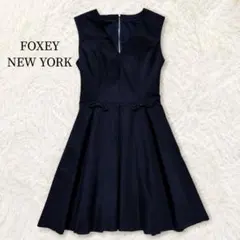 美品✨ FOXEYNEW YORK リトルブラックドレス Aライン ネイビー - メルカリ