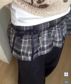 wonderwonder チェックフリルティアードミニレイヤードスカート