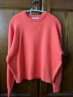 ユニクロC スムースコットンクルーネックセーター Lサイズ オレンジ