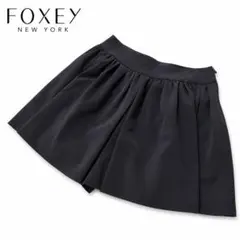 FOXEY フォクシー ニット ショートパンツ キュロット 黒 38 ポケット付