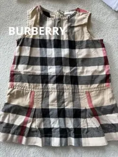 Burberry チェック柄 半袖ワンピース 6Y - メルカリ