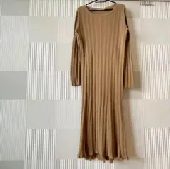 【URBAN RESEARCH】 ランダムリブニット ロングワンピース ブラウン