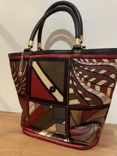 Roberta di Camerino トートバッグ レッド ブラック 総柄