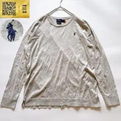 現行QR✨ポロラルフローレン ピマコットン ハイゲージニット ポニー刺繍 L