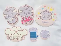 ポケピース 一番くじ おさいほう道具ステッカー ワッカネズミ ニャスパー 6点