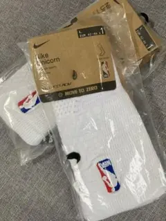 NIKE NBA 白ソックス クルー丈 Lサイズ（EUR42〜46） 2足セット