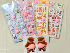 4B12 おなかシール2匹肉球シール2枚おしりシール2枚シールまとめ売りセット