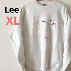 Lee リー 【XL】スノーマン刺繍トレーナー 雪だるま ホワイト