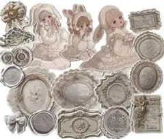 K-580-1 コラージュ素材 コラージュシート カット素材 女の子