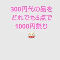 出品中の300円代の品5点で１０００円祭り〜♫