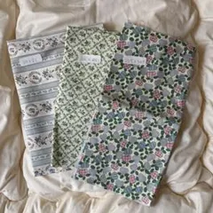 パッチワークグリーン系生地3点