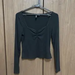 H&M 長袖トップス 黒 無地 シンプル