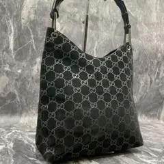 ✨美品✨GUCCI GG ショルダーバッグ バンブー スエード ブラック レザー