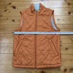 GAPオレンジ キルティングベスト ジッパー付き
