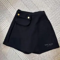 kate spade 黒 ポケット付きショートスカートキュロット