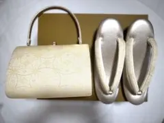 NISHIORI 帯地　草履とバックのセット　ゴールド
