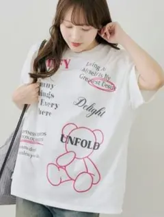 新品 NICE CLAUP【continuer】クマさんのアソートBIGTシャツ