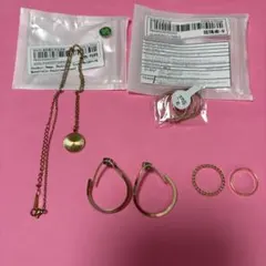 まとめ売り ゴールド ネックレス リング ピアス アクセサリーセット