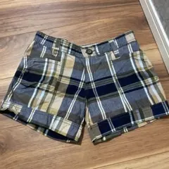 Hollister レディース　チェック柄　ショートパンツ 28 ネイビー